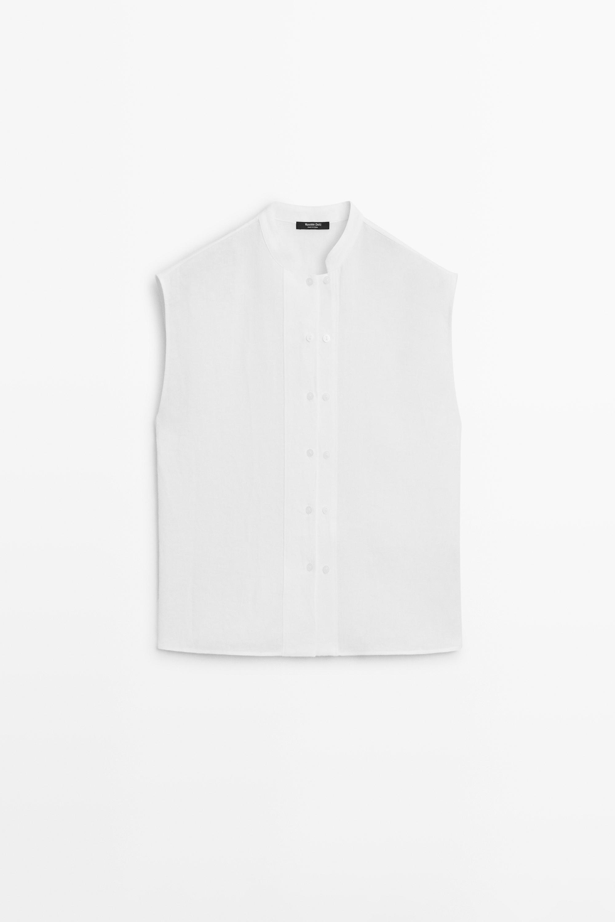 100% linen flowing shirt with button details